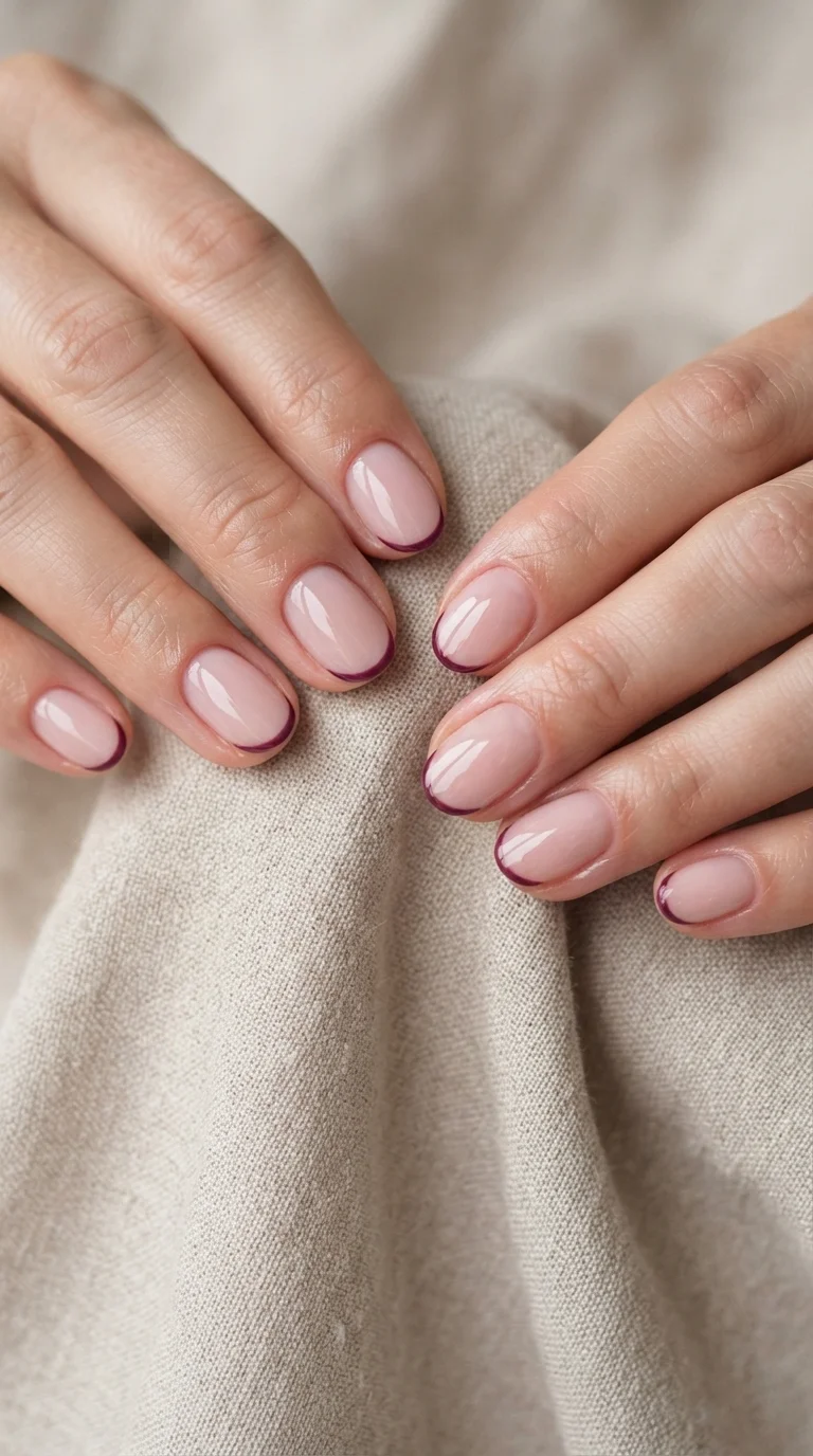 Deep Plum Micro French Tips