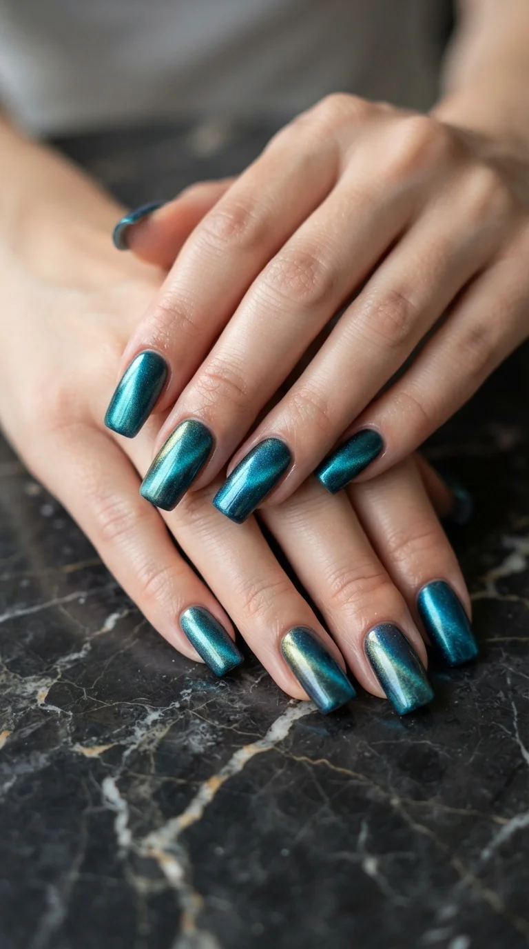 Deep Sea Teal Velvet Chrome