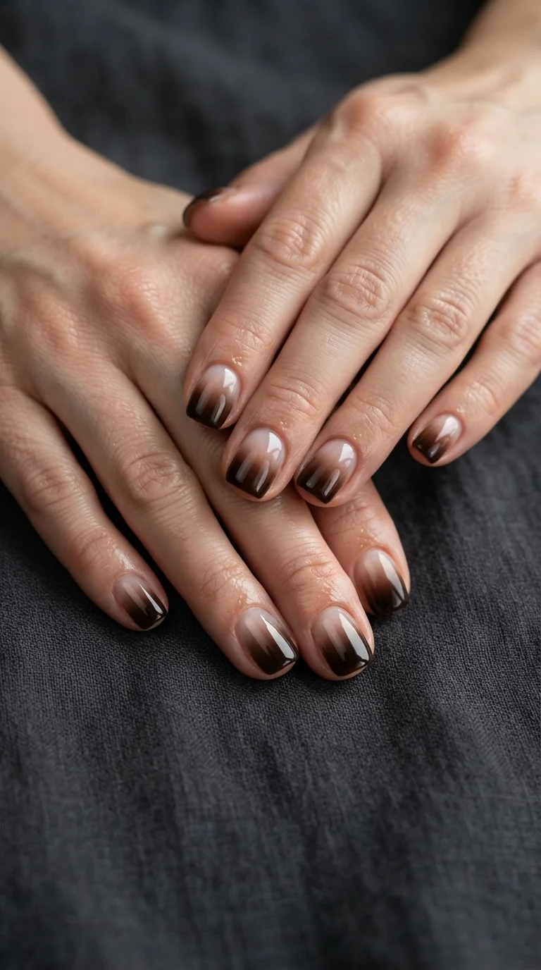 Espresso Jelly Gradient Nails