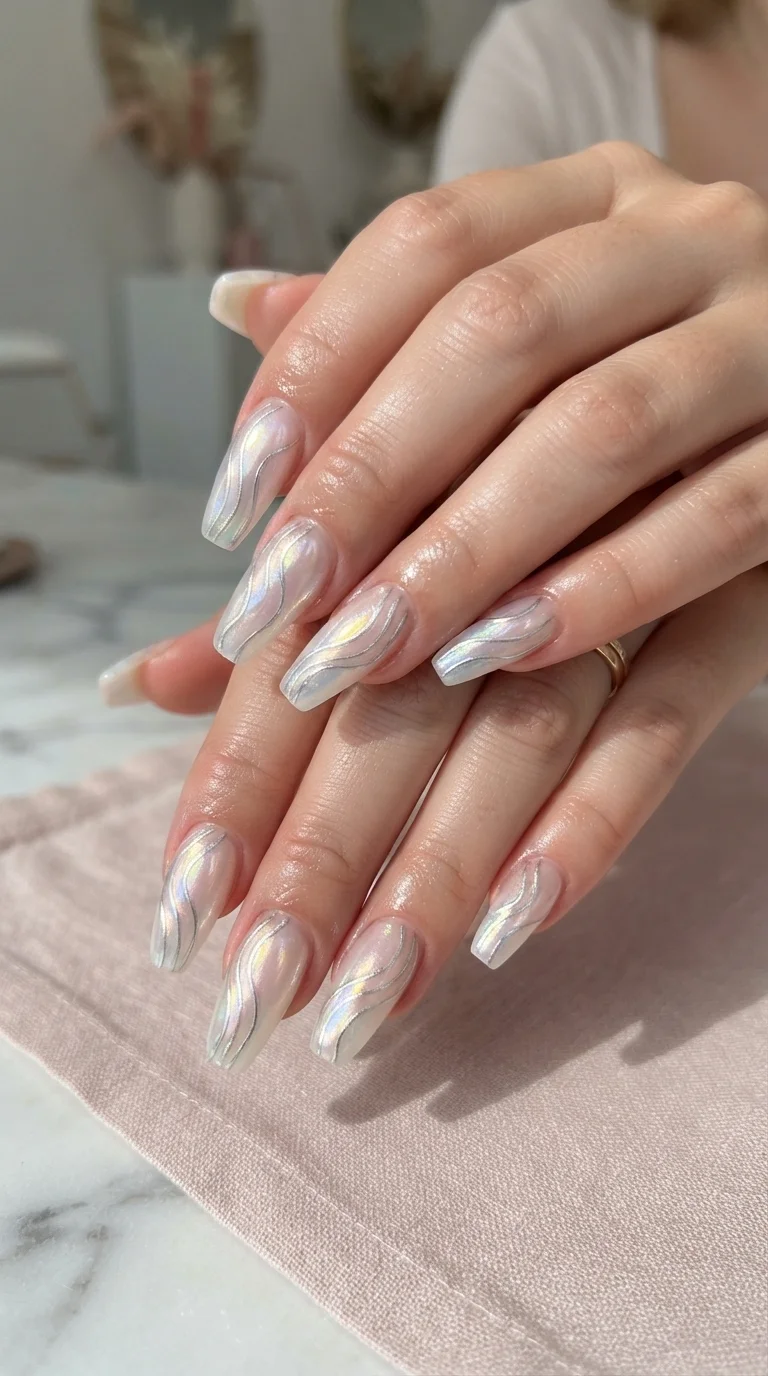 Iridescent Jelly With Silver Wave Accents