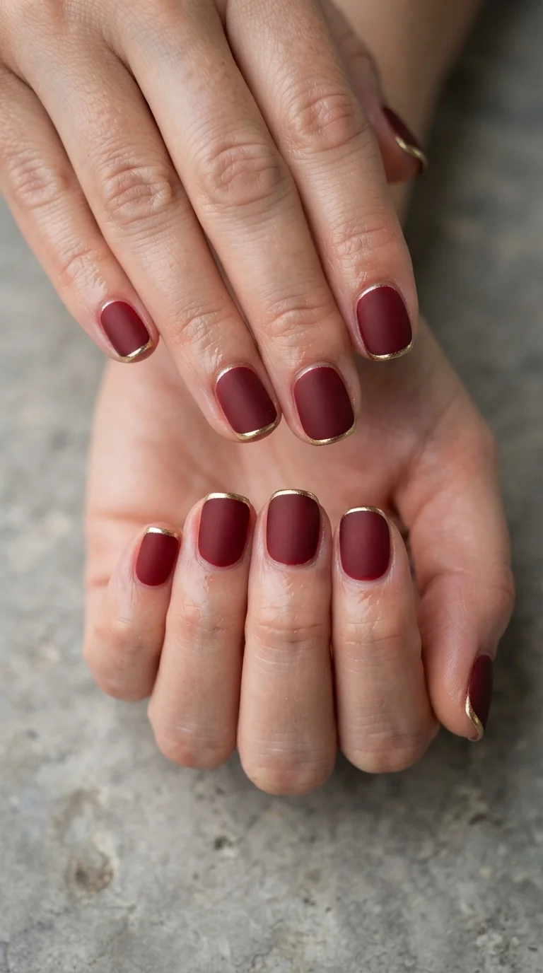 Matte Oxblood With Gold Edge