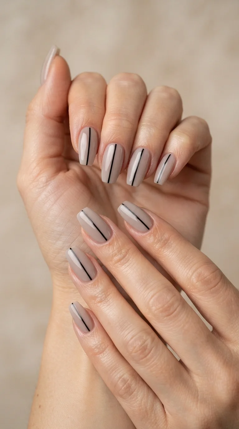 Milky Taupe Minimalist Lines
