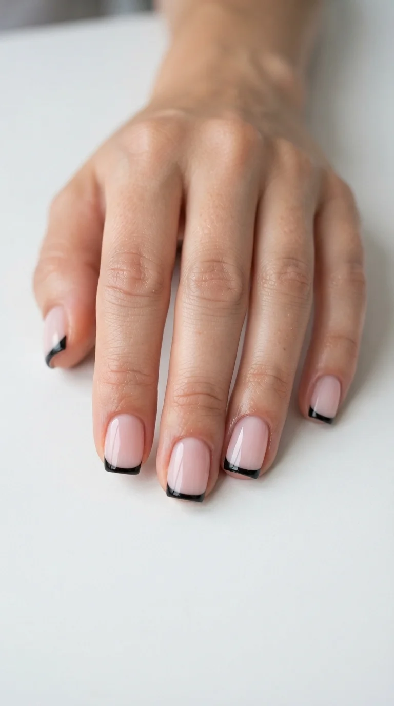 Minimalist Black French Tips