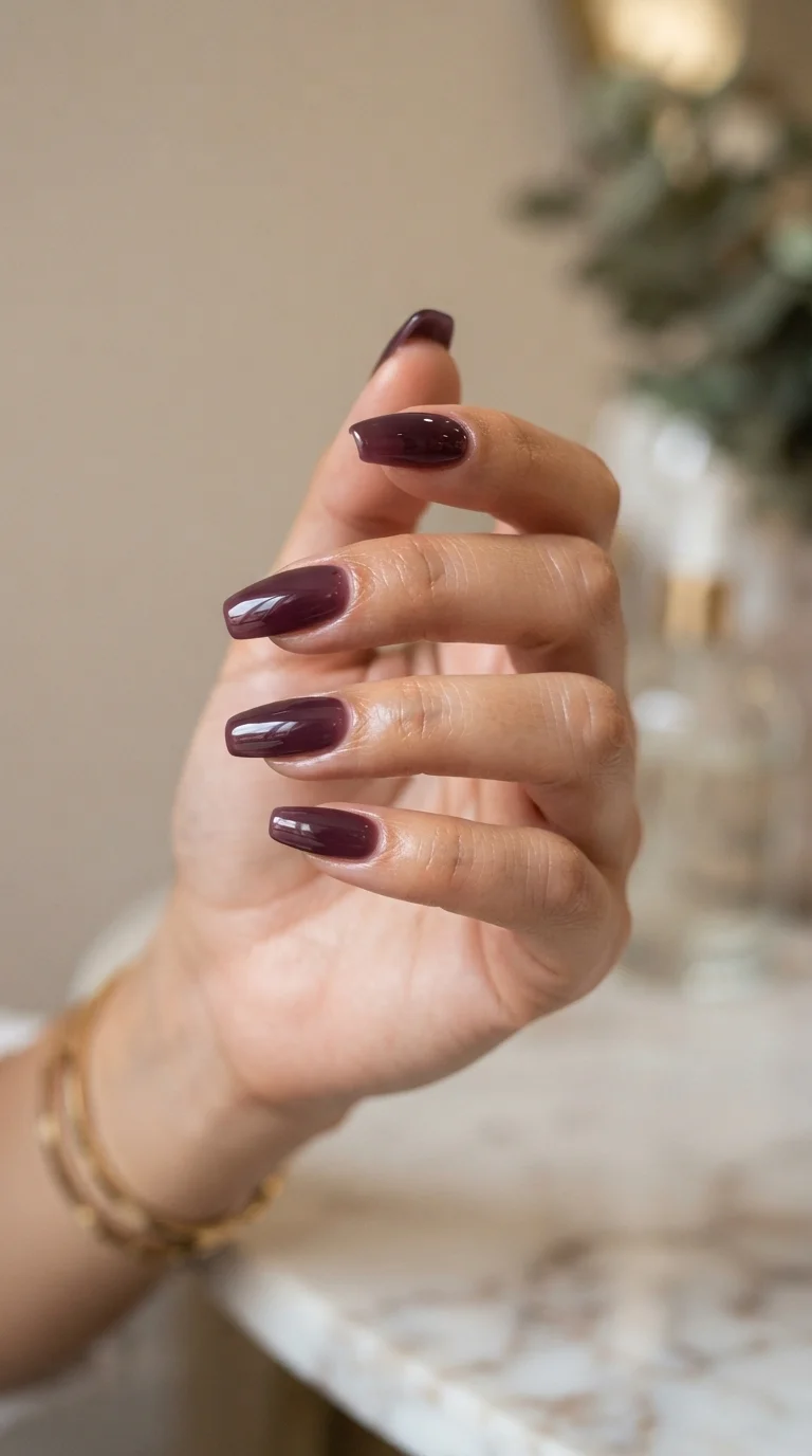 Moody Plum Jelly Nails