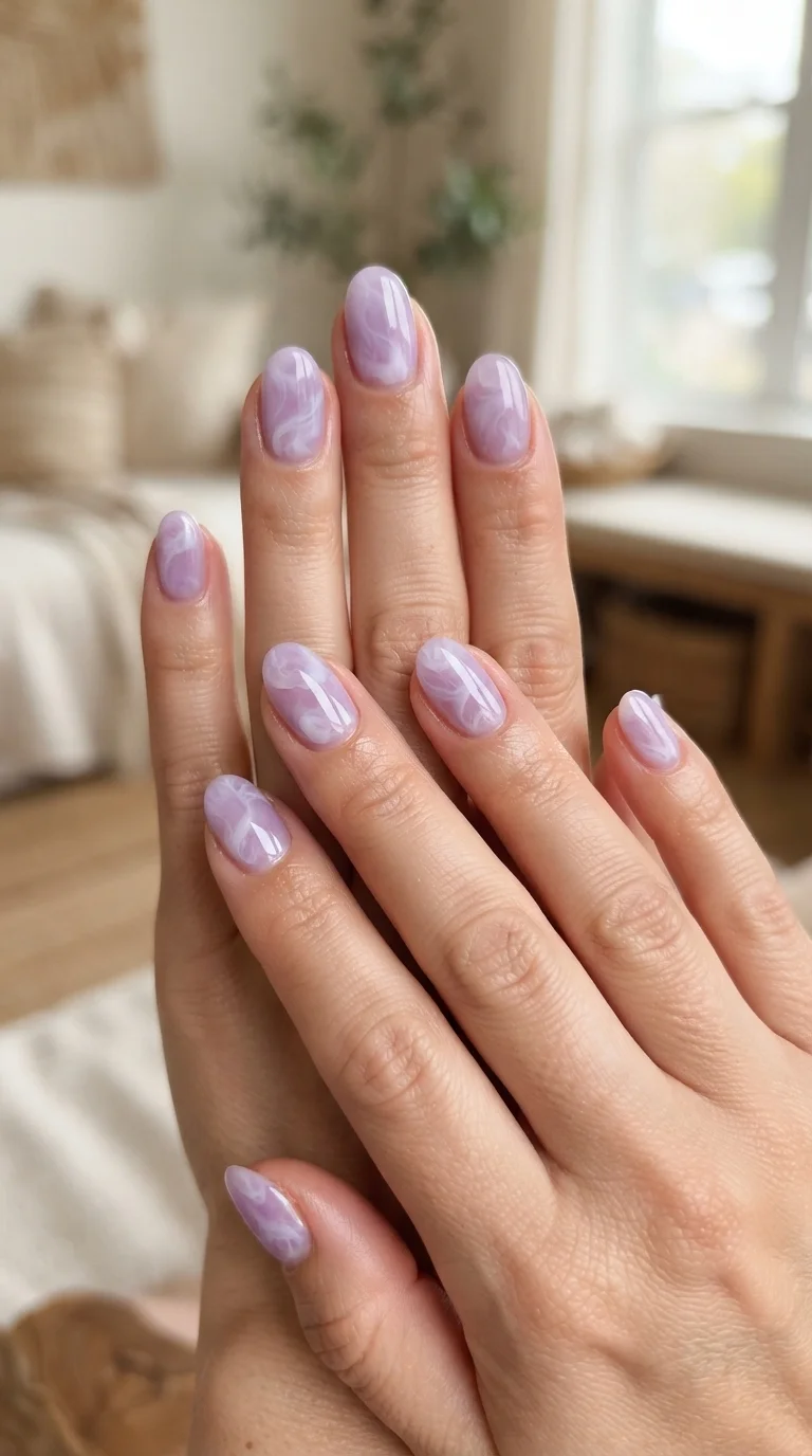 Soft Lavender Jelly With White Swirls