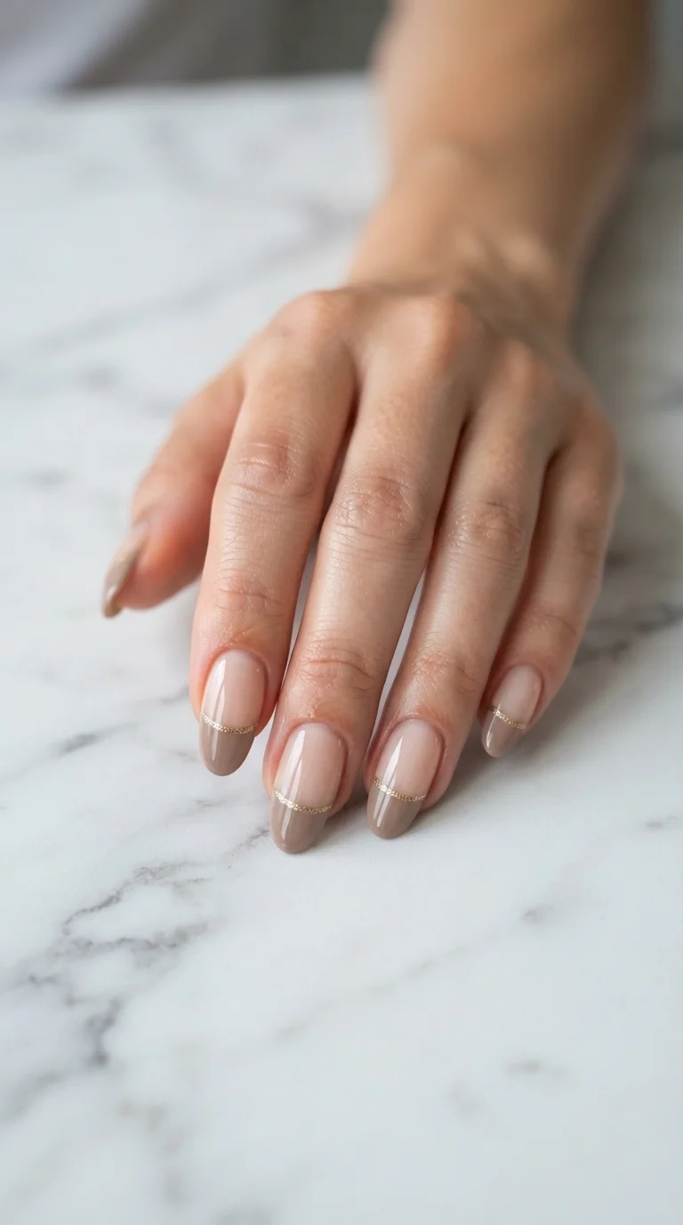 Taupe Negative Space French Tips