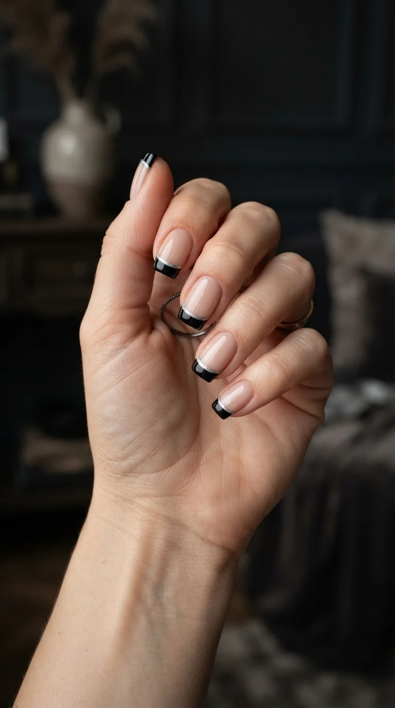 Black and Silver Square French