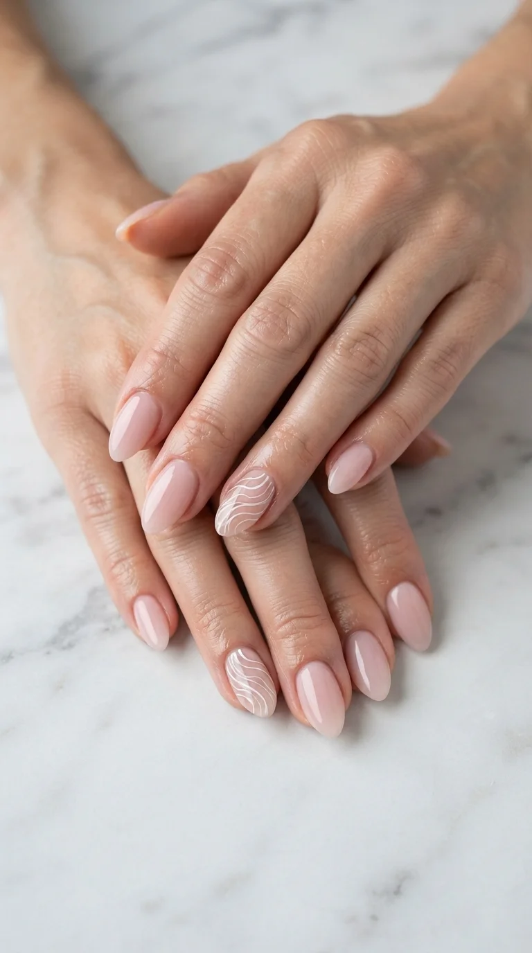 Blush And White Swirl Art