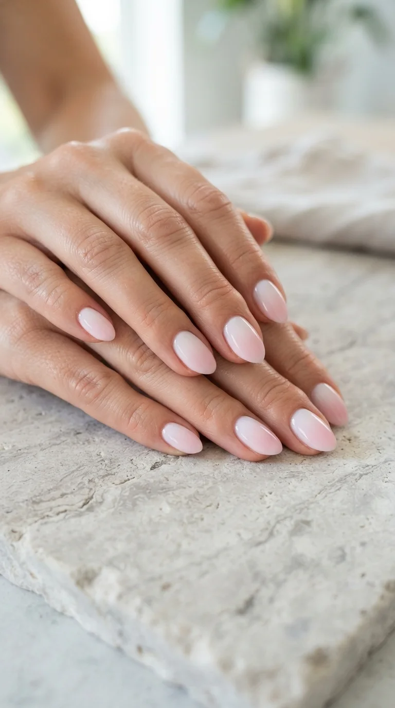 Blush Gradient Ombre Nails