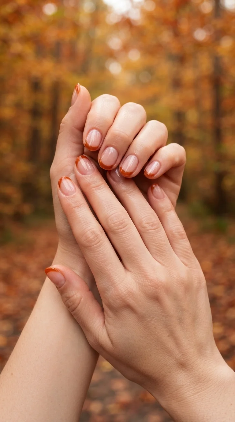 Burnt Orange Jelly French Tips