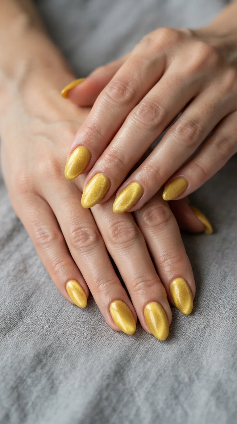 Butter Yellow Velvet Nails