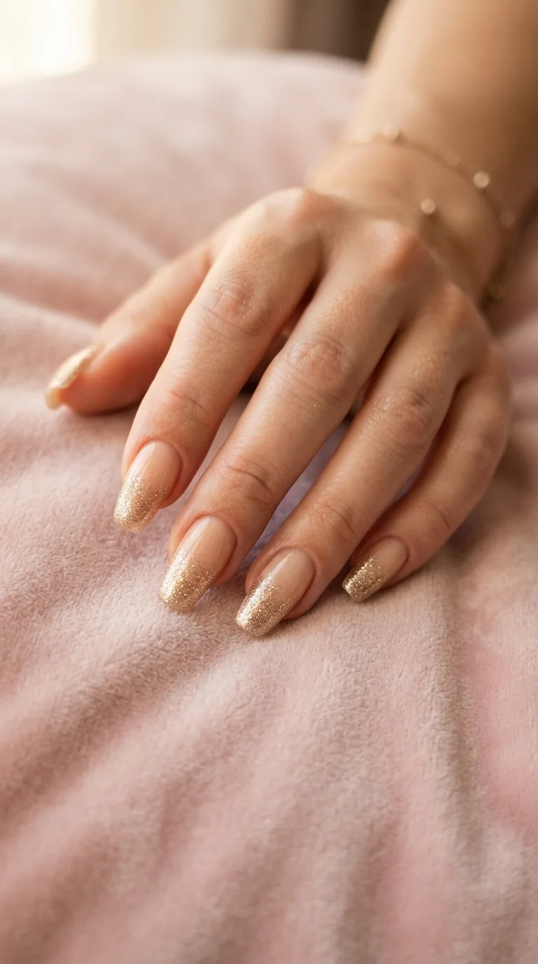 Champagne Gold Glitter Ombre