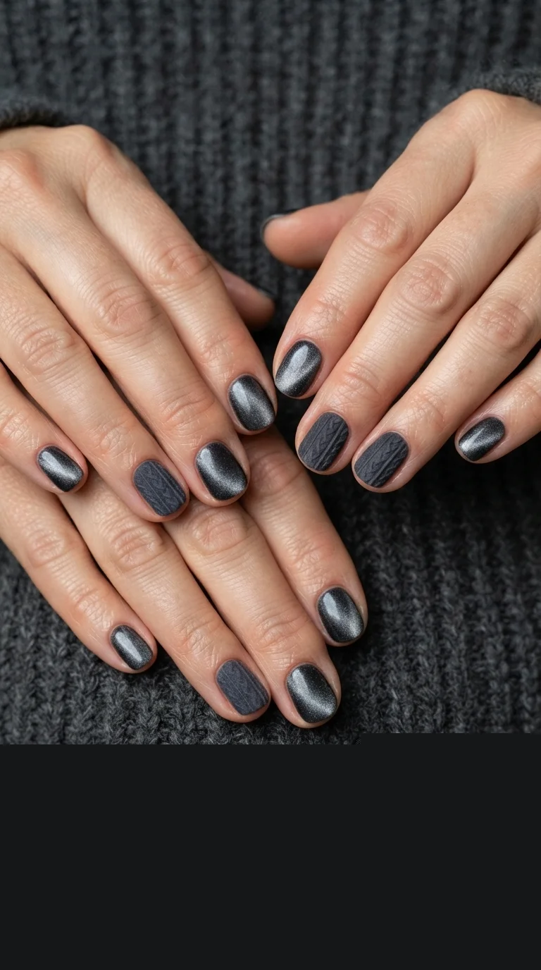 Charcoal Grey Velvet Knit