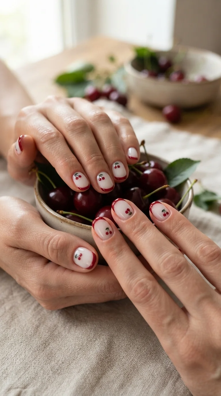 Cherry Blossom French Manicure
