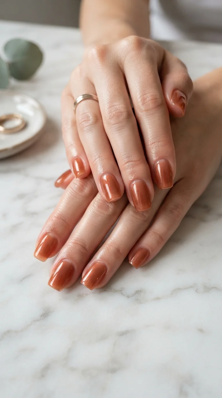 Copper Glazed Jelly Nails