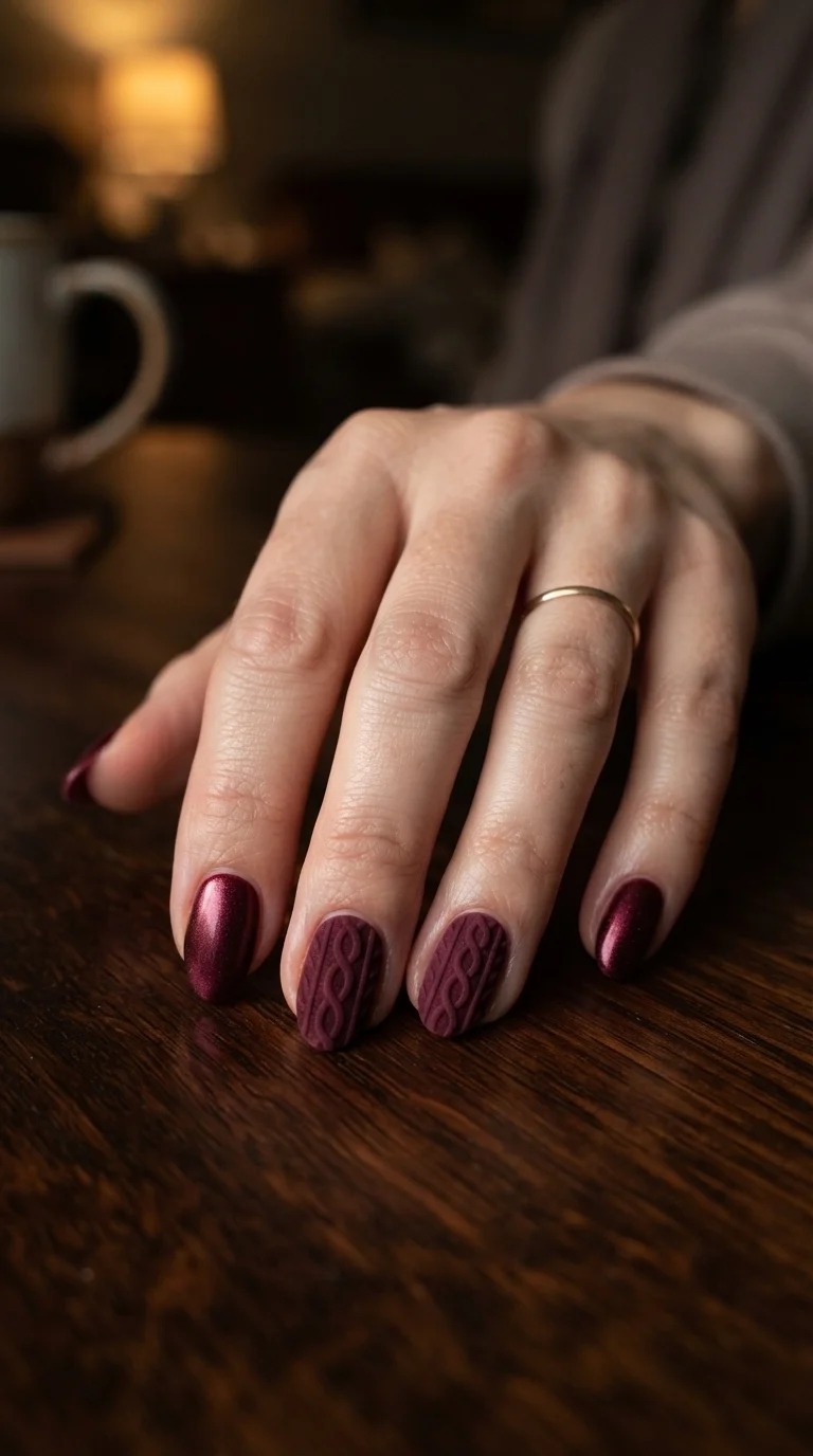 Deep Burgundy Velvet Sweater