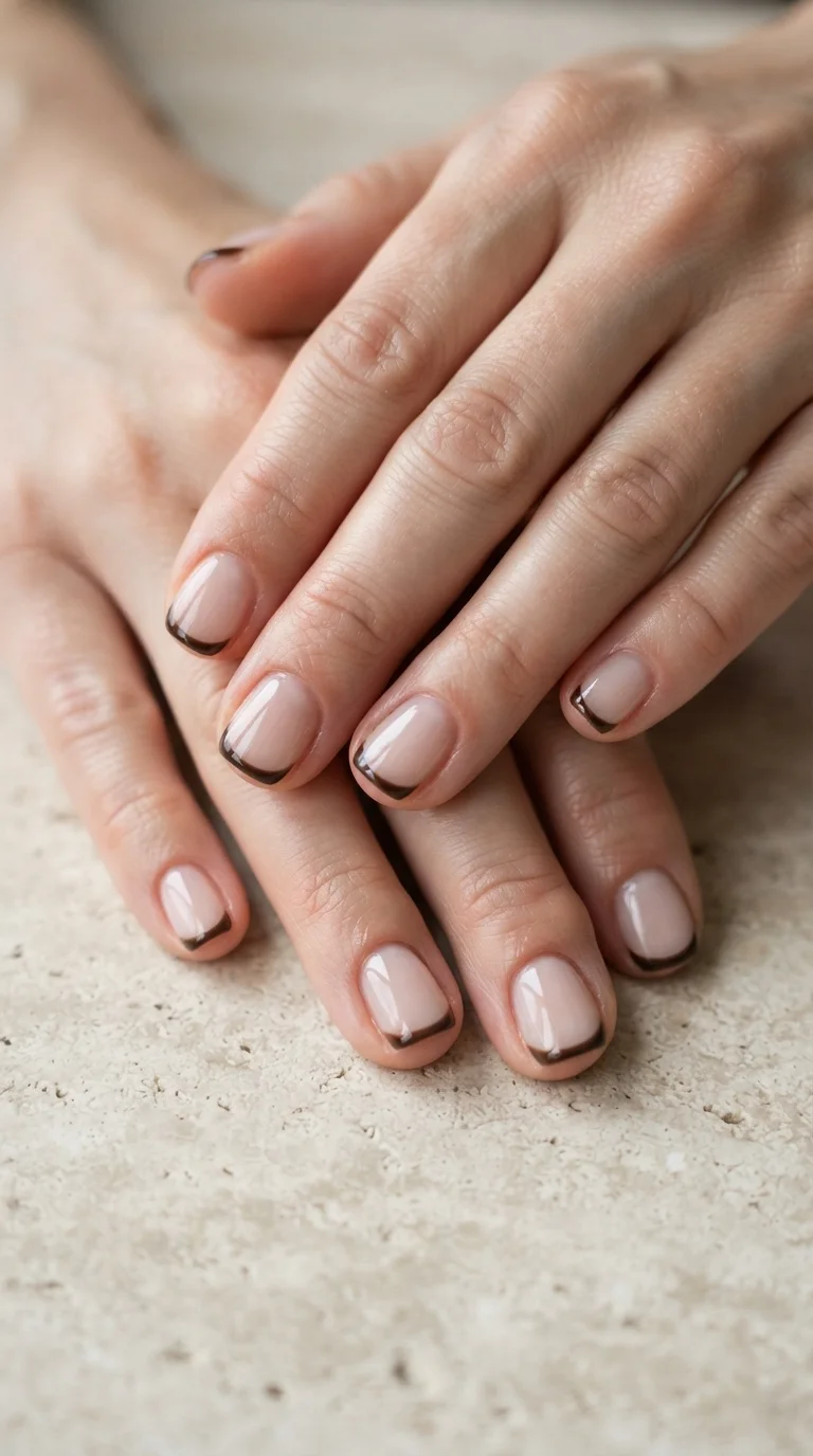 Deep Espresso Micro French Tips