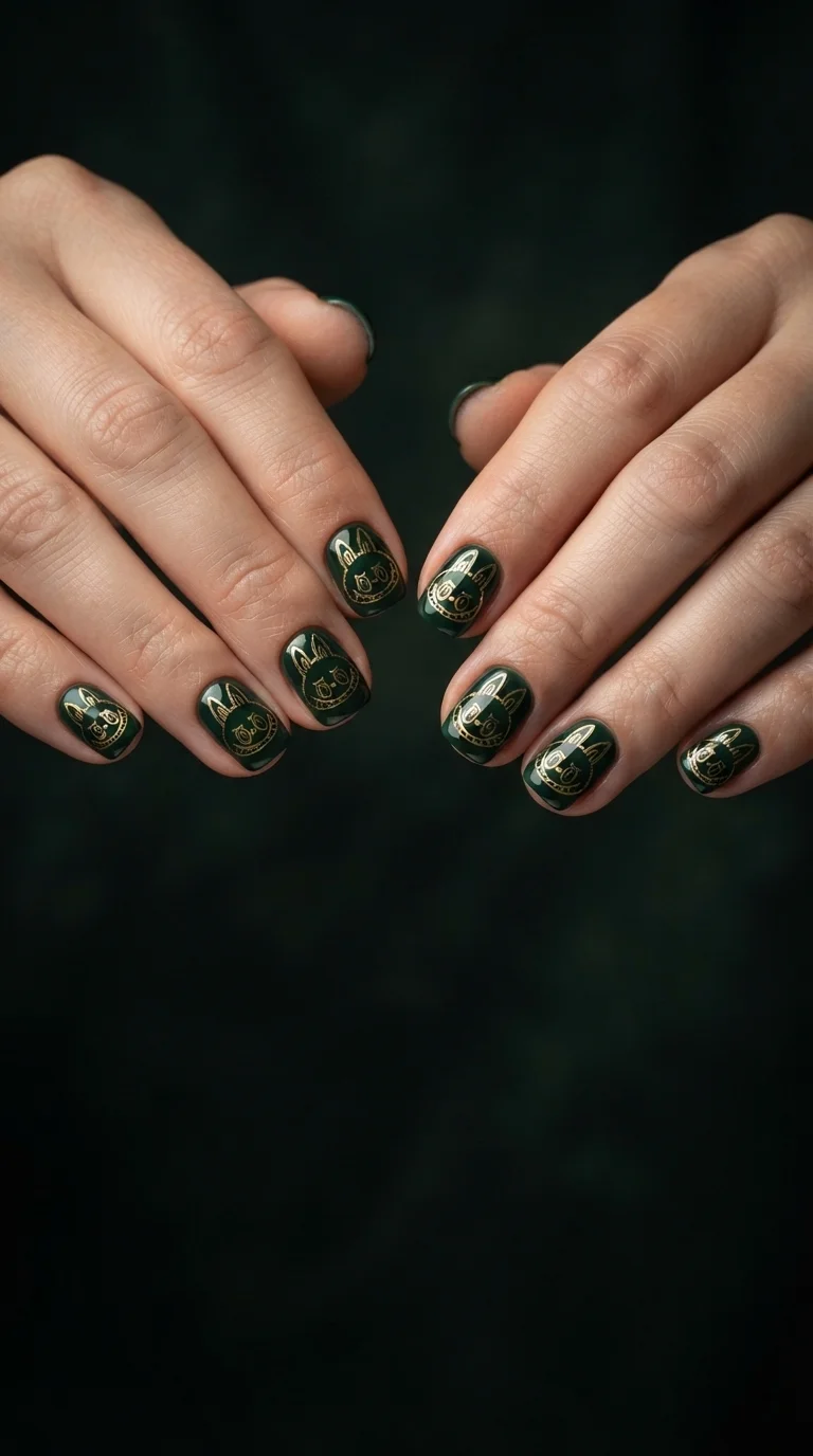 Deep Forest Green With Metallic Details