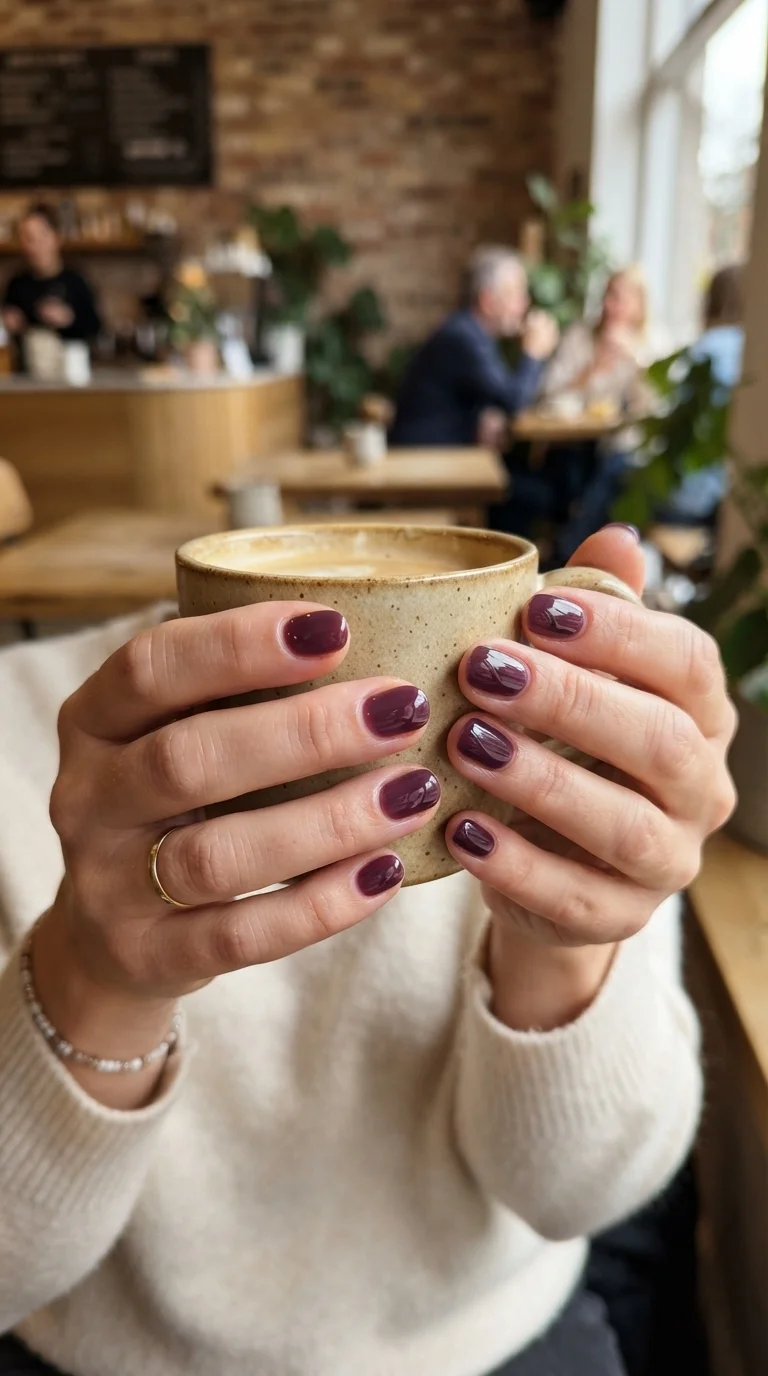 Deep Plum Jelly Finish Nails