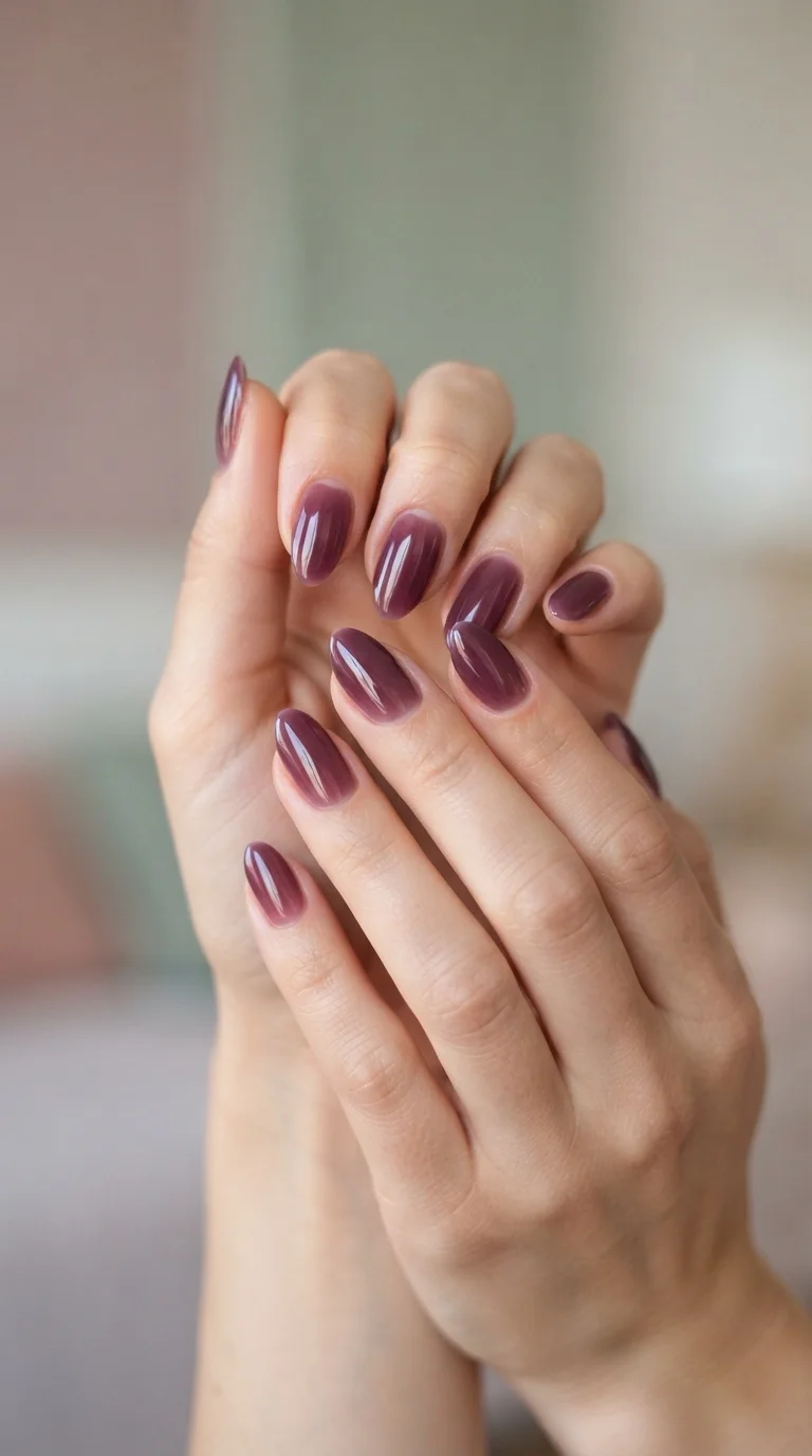 Deep Plum Jelly Manicure