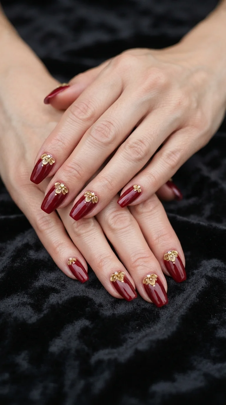 Deep Red With Gold Petals