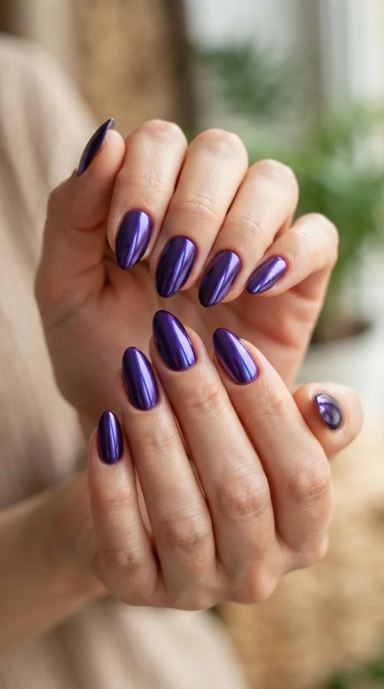 Deep Violet Chrome Almond