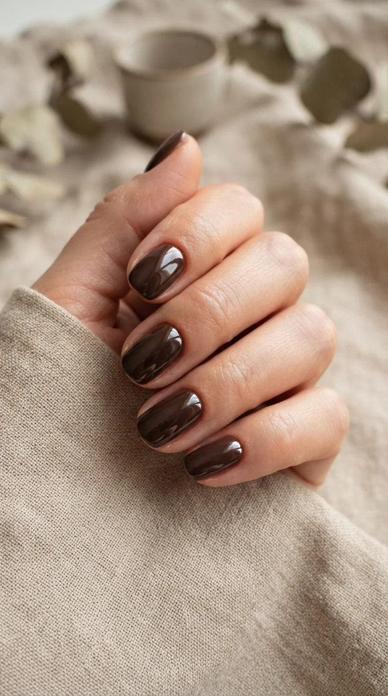 Espresso Glazed Short Nails