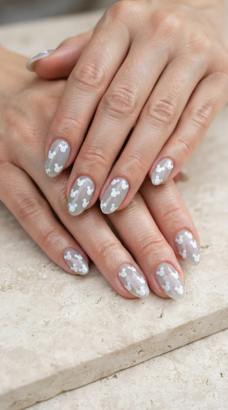 Ghostly Mickey Jelly Nails