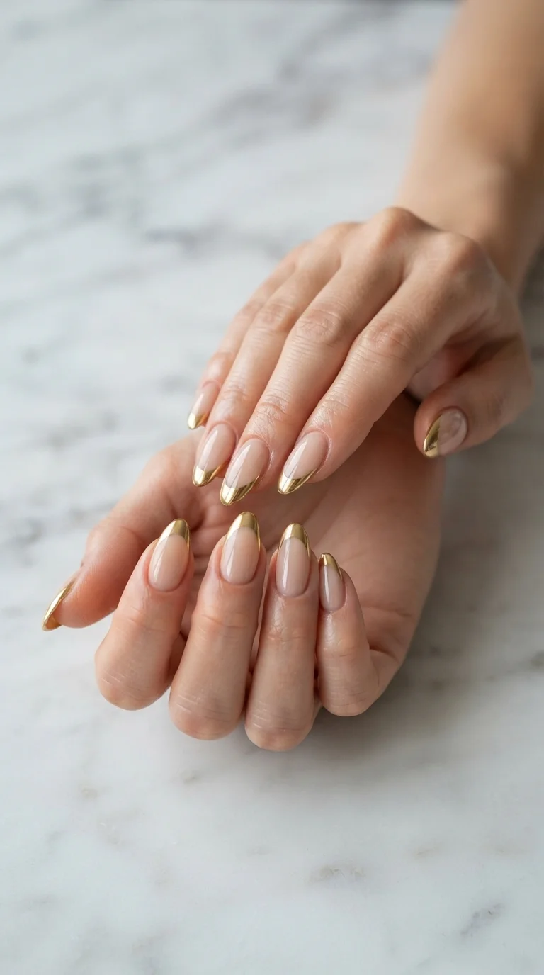 Golden Chrome French Tip Details