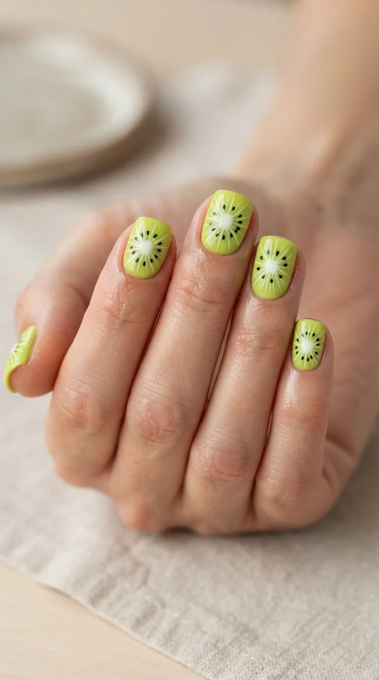 Kiwi Slice Graphic Lines
