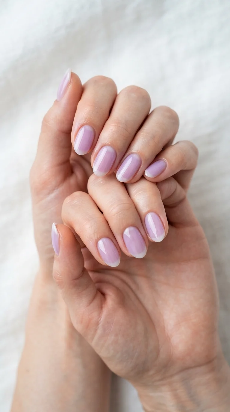Lavender Jelly Short Almond Nails