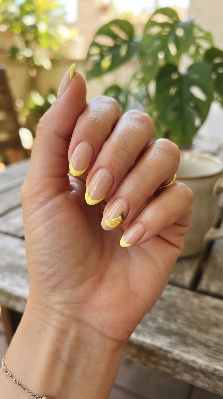 Lemon Drop Micro French Tips