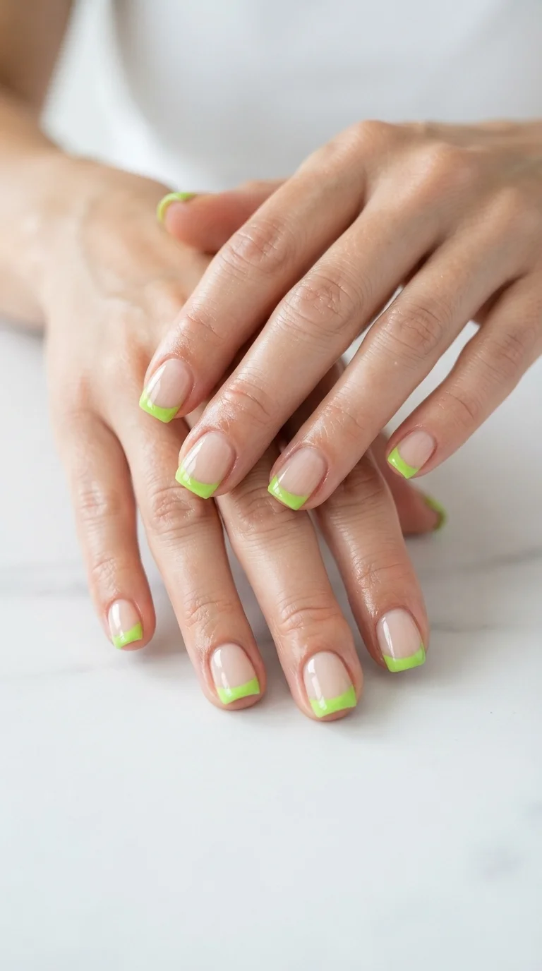 Lime Zest French Tip Squares