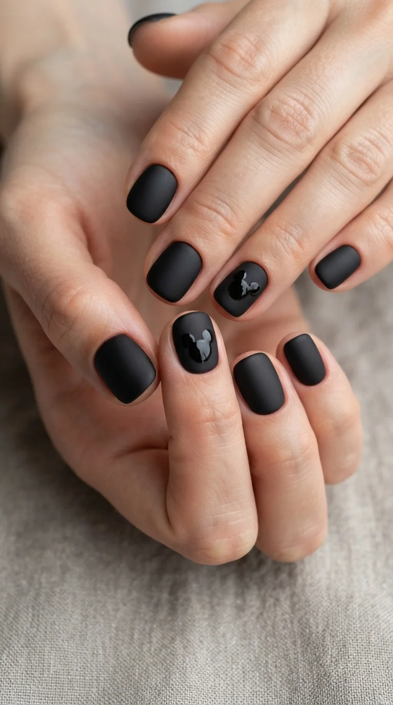 Matte Black Mickey Silhouette