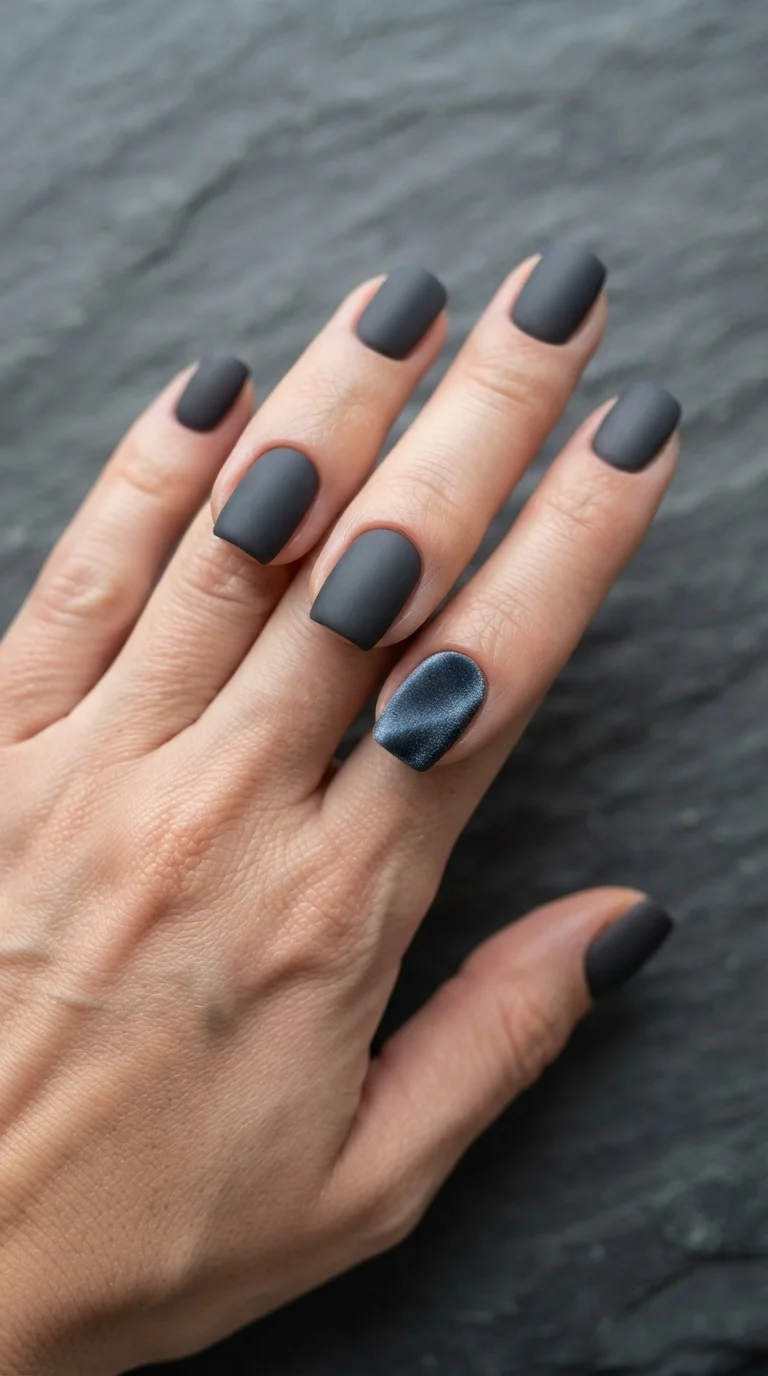 Matte Charcoal and Velvet Texture