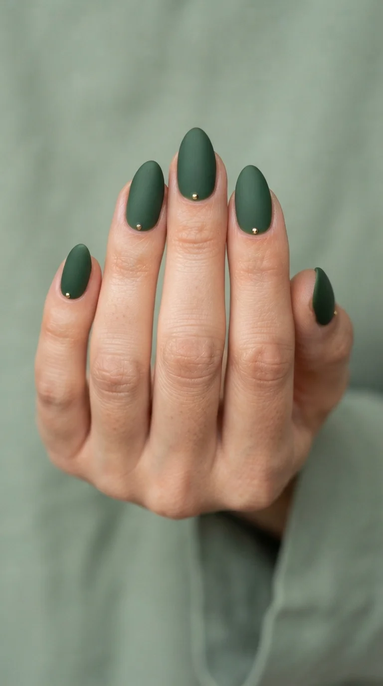 Matte Forest Green With Gold Studs