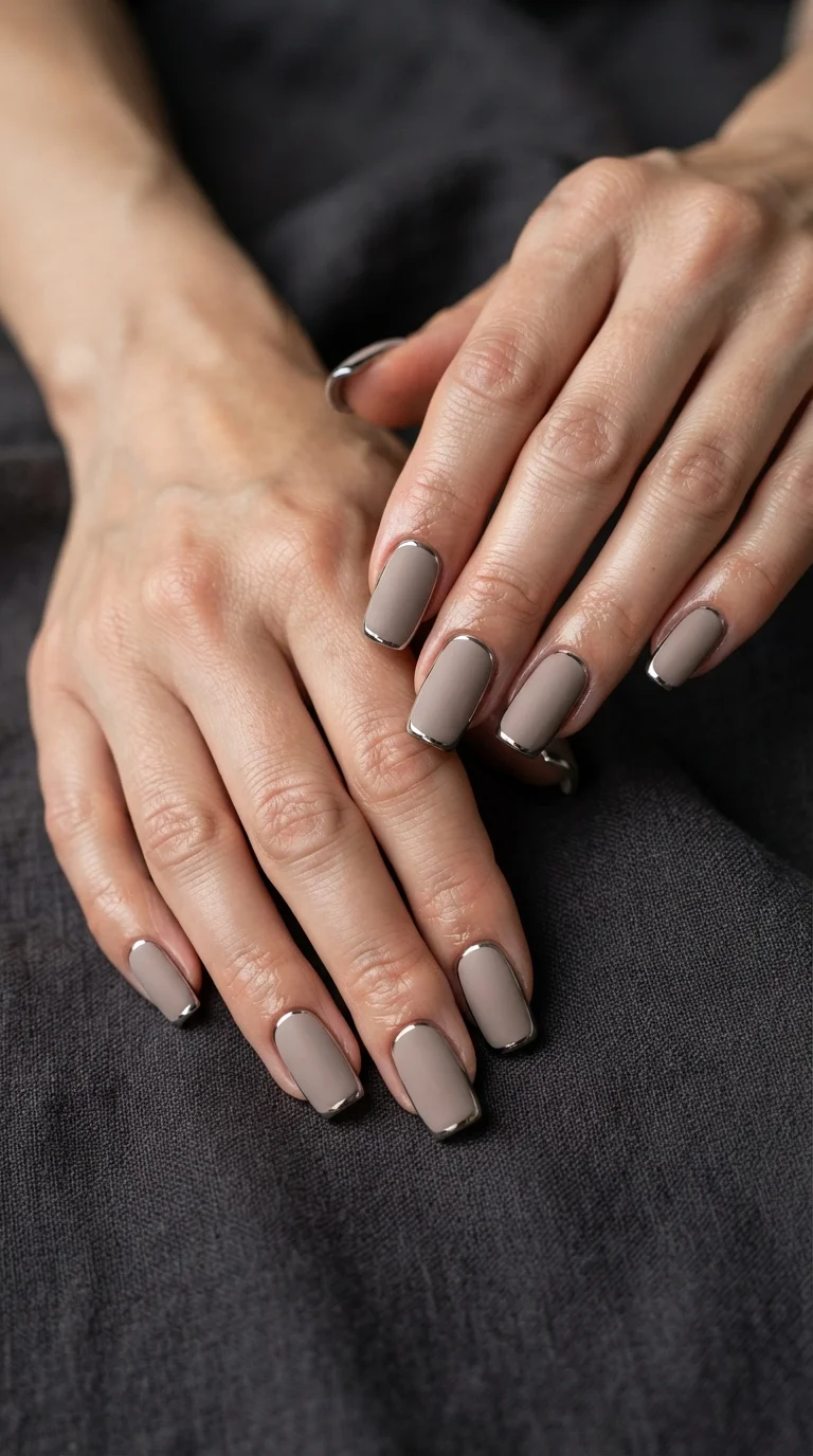 Matte Taupe With Chrome Frames