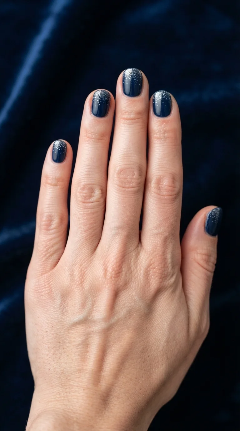 Midnight Blue and Silver Glitter