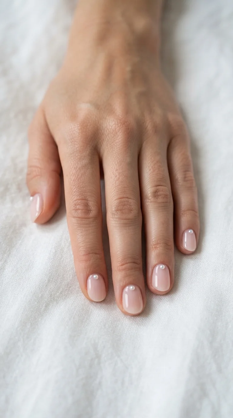 Minimalist Blush With Pearl Accents