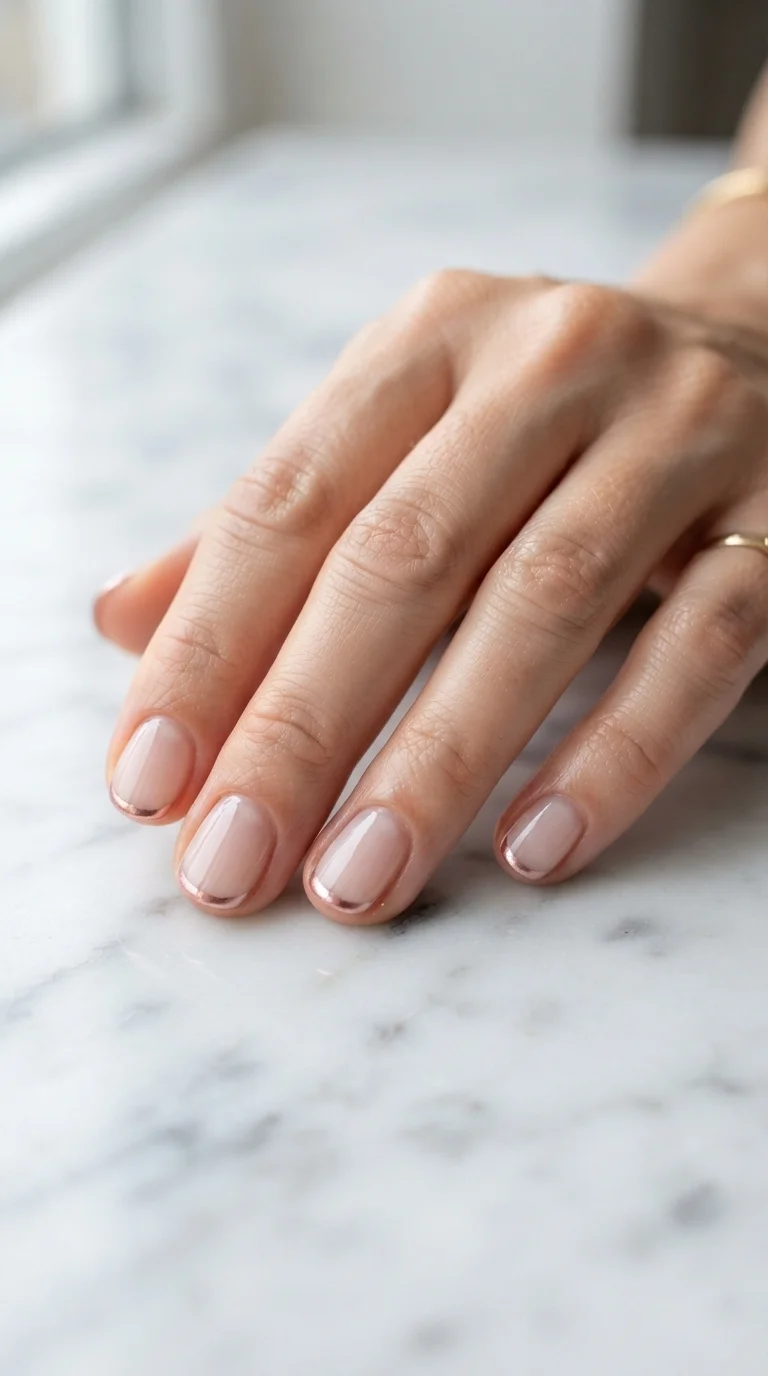 Muted Metallic Rose Gold Tips