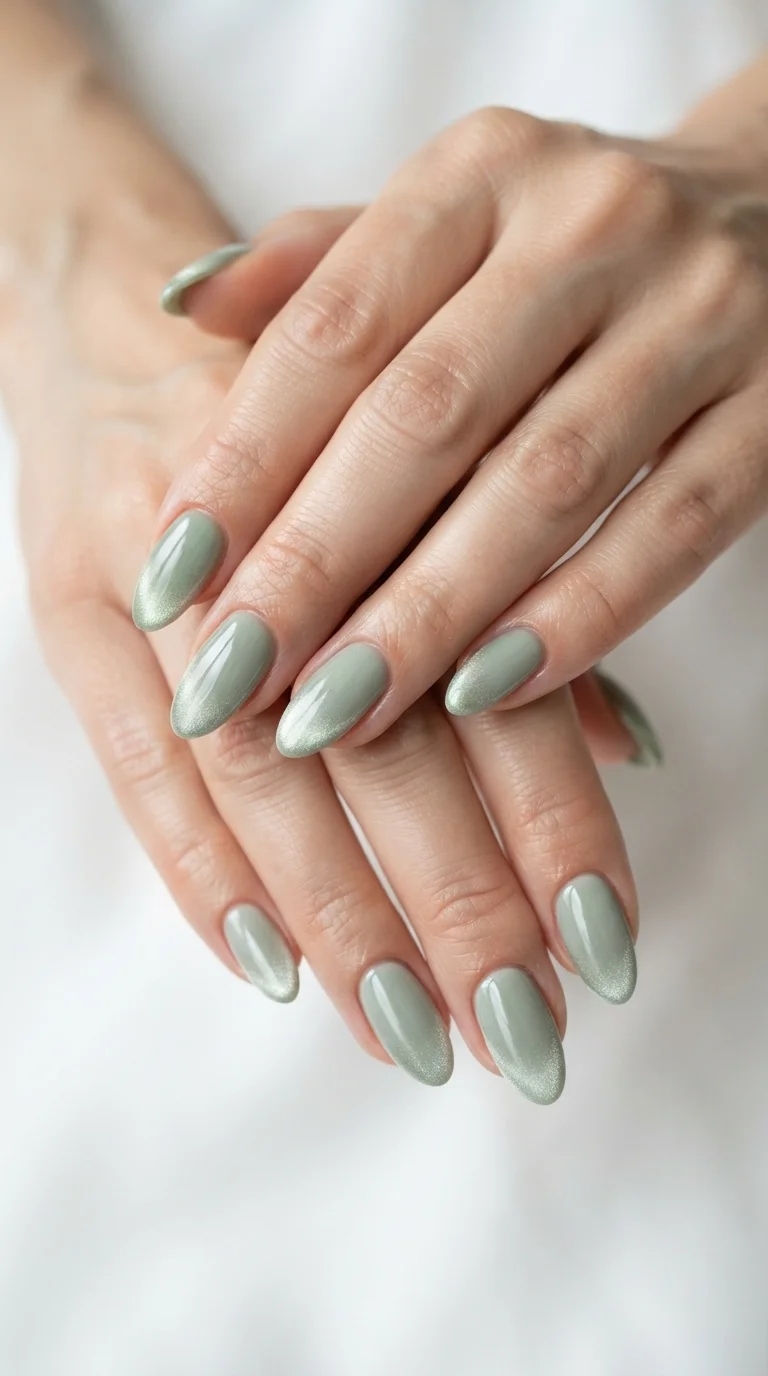 Muted Sage Velvet Tips