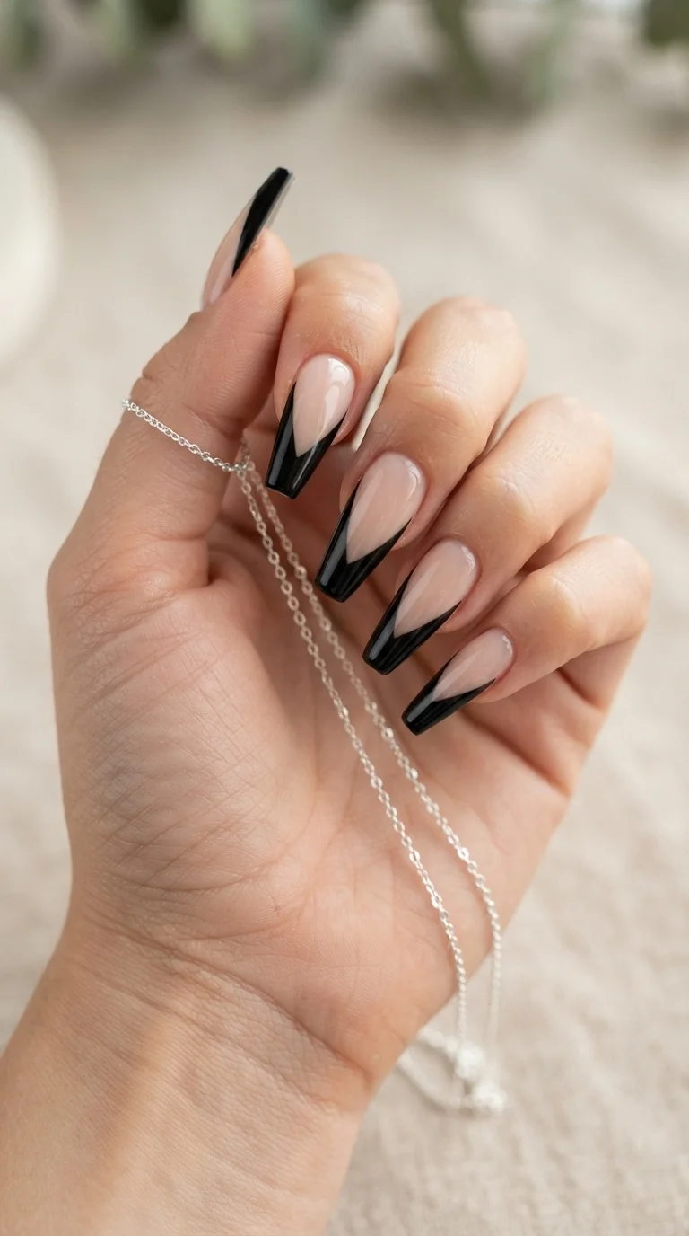 Negative Space Sharp French Tips