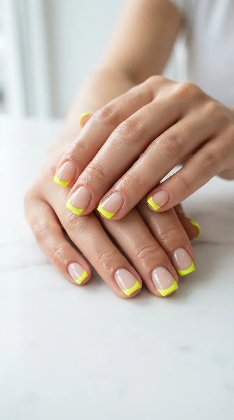 Neon Yellow Square Tips