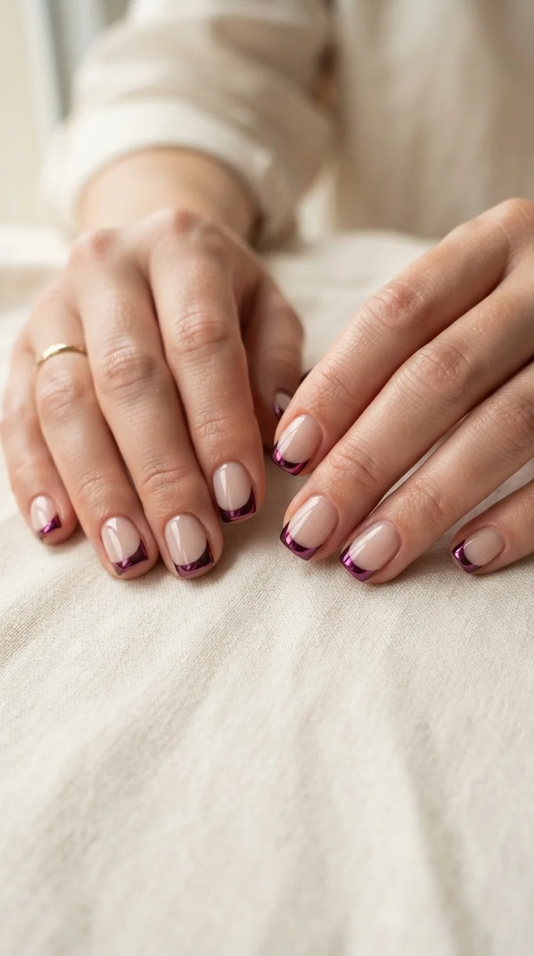 Plum Chrome French Tips