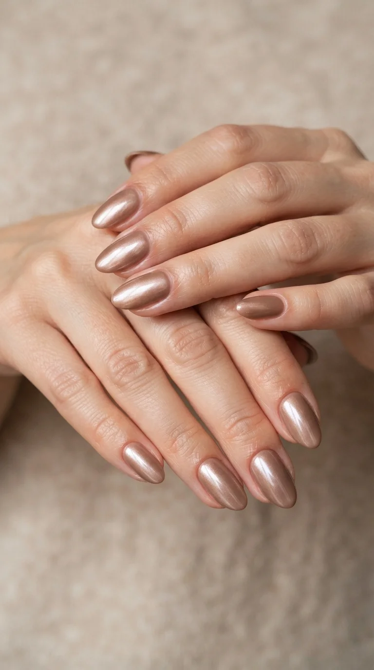 Soft Mocha Glazed Almond Nails