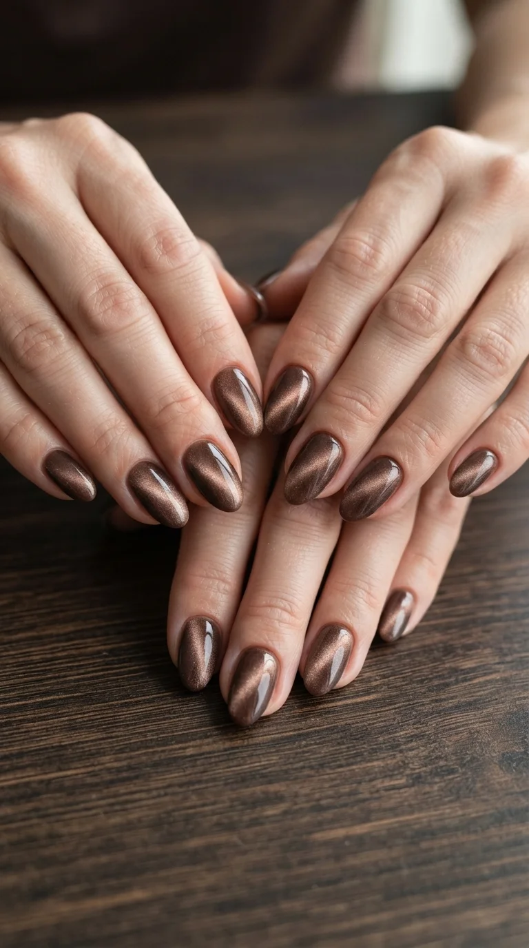 Soft Velvet Magnetic Mocha Nails