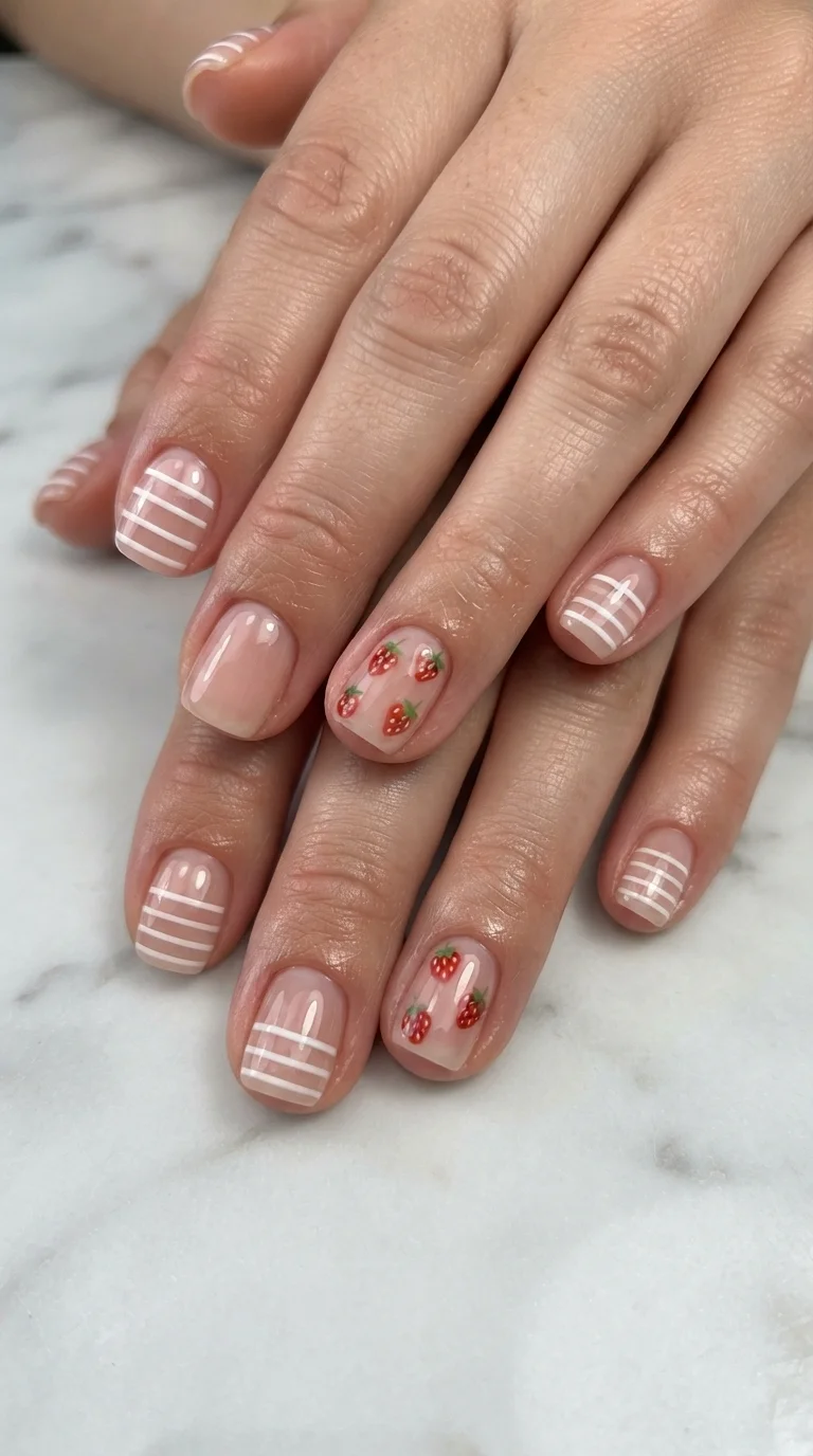 Strawberry Jelly Short Nails