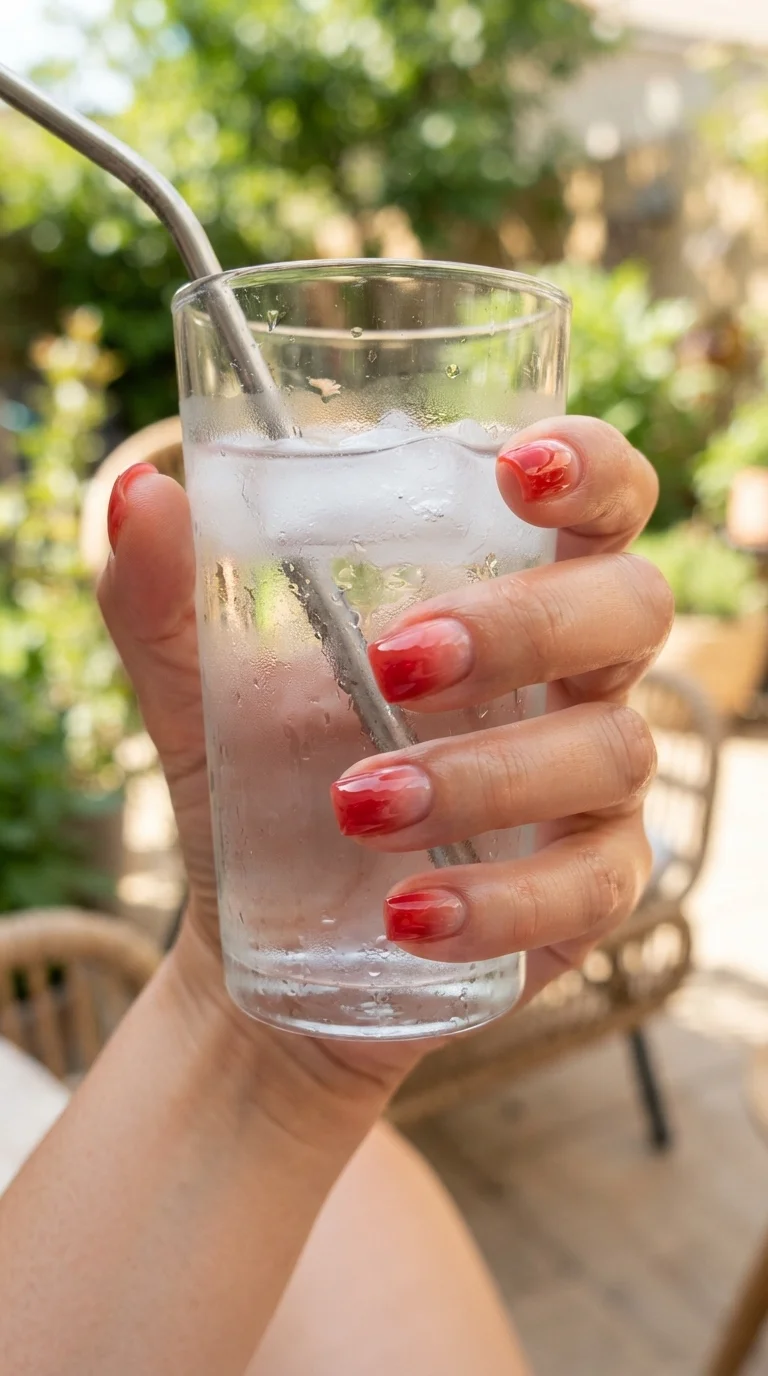 Strawberry Jelly Short Nails