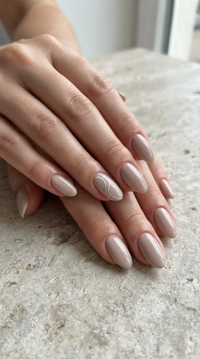 Taupe Swirl Minimal Art