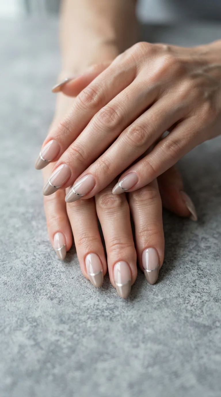 Taupe and Silver Line French